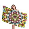 Mantra Geometric Pattern Digital-printed Polyester Superfine Fiber Double-sided Fleece Beach Vacation Bath Towel, Beach Towel