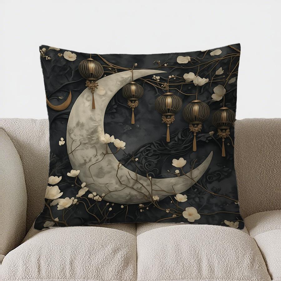 

Home Decor Moon, Flowers & Lanterns Decorative Throw Pillow Pattern Cushion Cover Suitable For Sofa Bedroom Car Pillow Cover 40x40cm