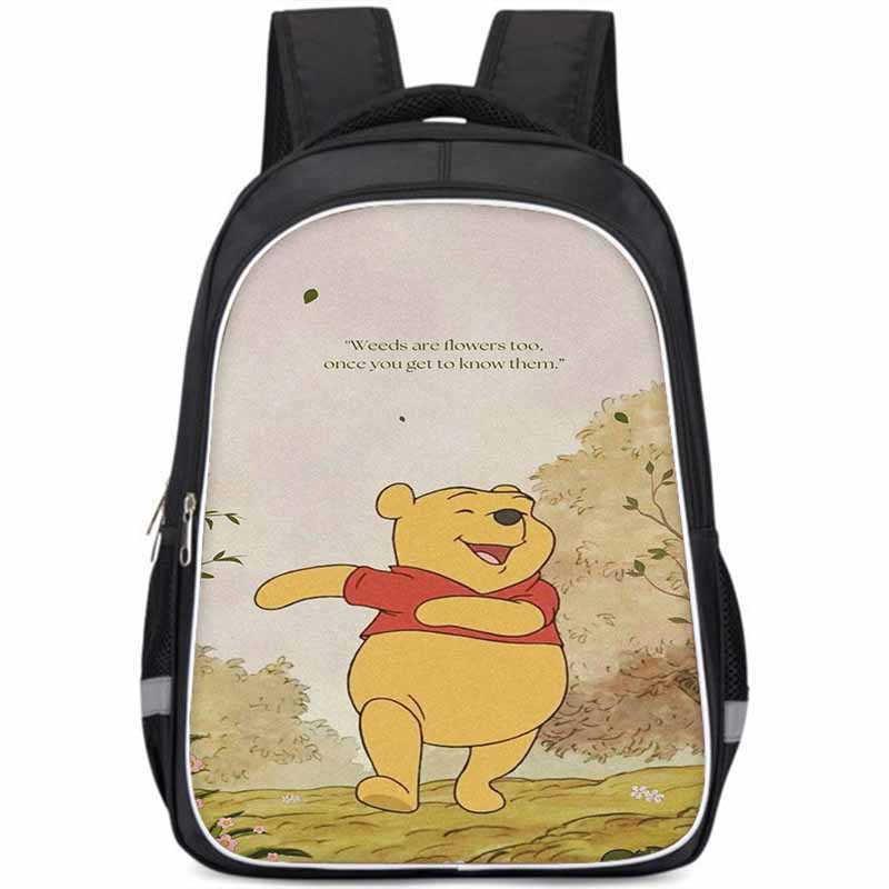 Winnie The Pooh Large Capacity Lightweight 3d School Backpack For Kids And Students Unisex Oxford Fabric