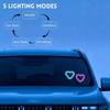 Romantic Heart-Shaped Car LED Ambient Light - Solar & Type-C Powered, 5 Lighting Modes, Universal Fit, for Women (Pink)