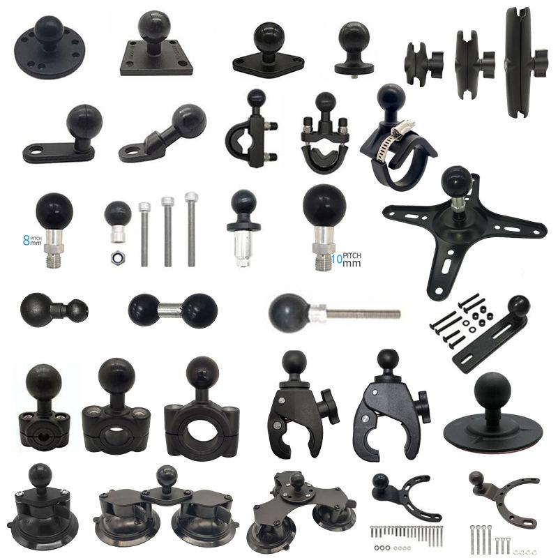 360 Rotate Phone Holder Mount 1 Inch Tubing U Bolt Ball Base Car Headrest Cellphone Rail Handlebar Mount Bracket for gopro
