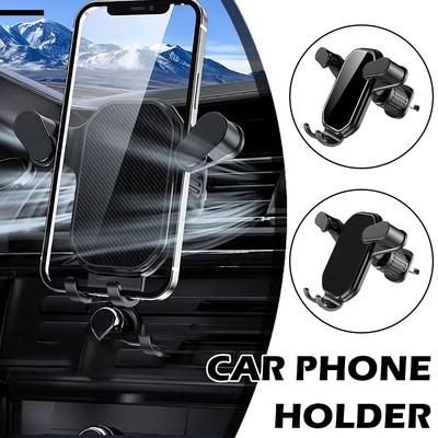 Car Mobile Phone Holder Gravity Lock Fixed Air Outlet Navigation Holder 360 Degree Adjustment Suitable For 4-7in Mobile Pho L0C1