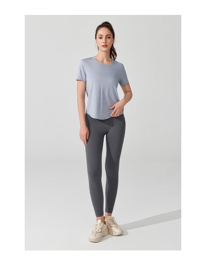 Women's Cross-Border Yoga T-Shirt - Lightweight, Breathable, Short Sleeve, Hollow Back, Perfect for Dance, Fitness, Running.