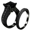 2 pezzi/set da donna, quadrati, zirconi cubici, anelli da dito, fidanzamento, gioielli da sposa