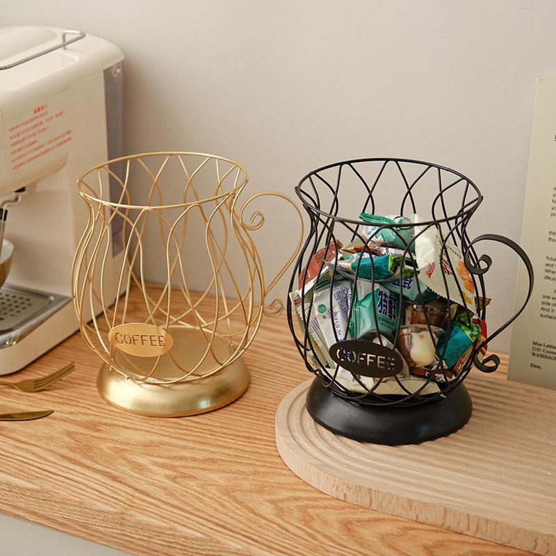 Creative Wrought Iron Storage Fruit Basket Electroplated Gold Spray Painted Ornaments Fun Home Crafts Ornament That Can Be Store