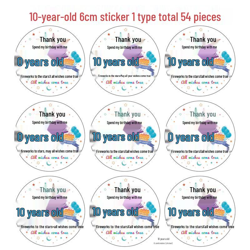 Baby's Double Full Month Happy Sticker for Birthday Party Favors, Gift Bags, and Kindergarten Teachers