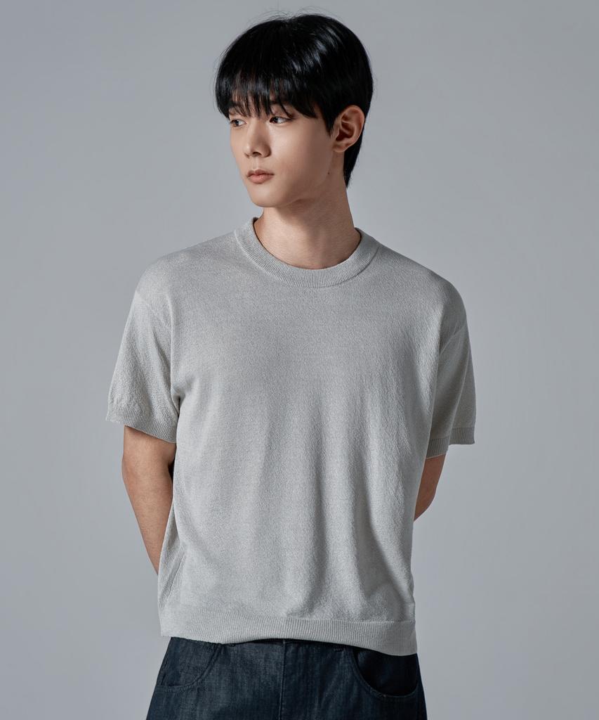 WAAR M1092 Airy Round Knit_Light Gray