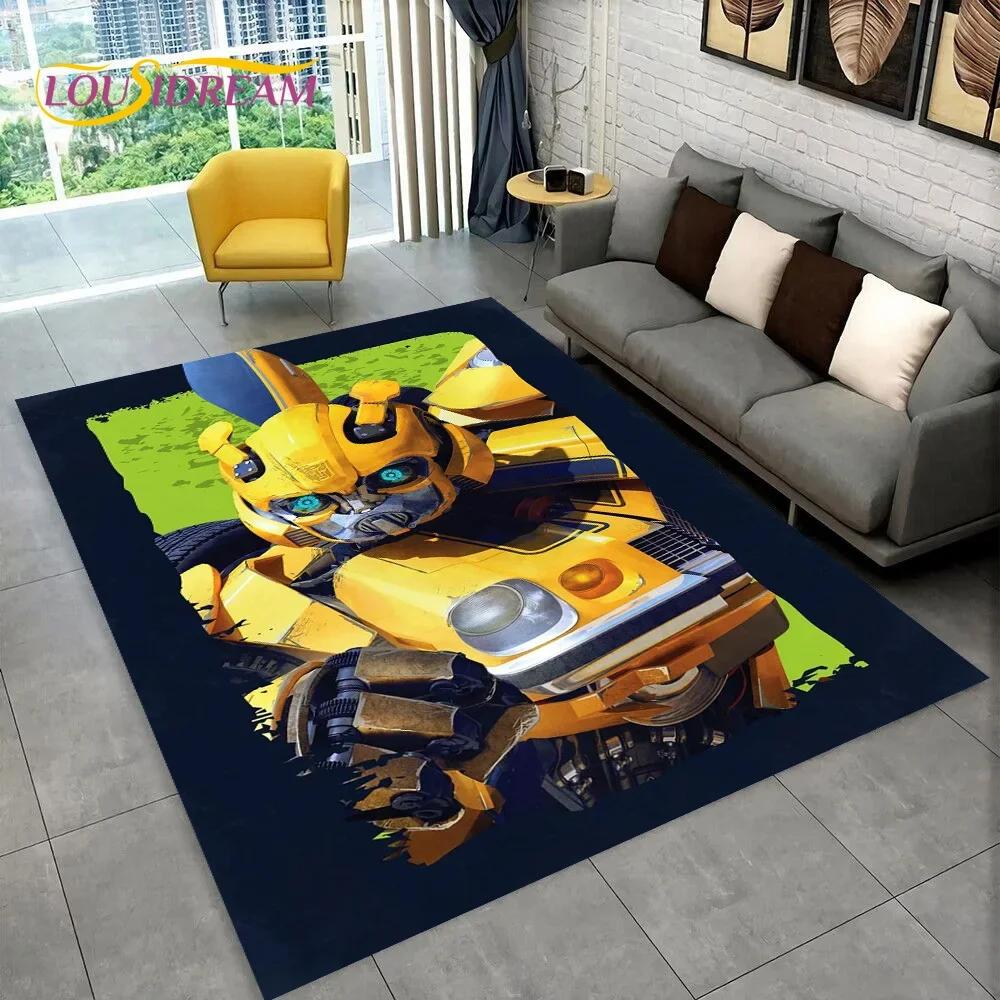 Cartoon T-Transformers Autobots 3D Carpet Rug for Bedroom Living Room Home Sofa Decoration,Children Game Large Decor Floor Mat