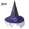 Leichtes Kostümzubehör Zauberer Cosplay Hut Damen für Gothic Hexe 15 Zoll Oxford-Stoff Spitz zulaufendes Zubehör Halloween Kostümparty