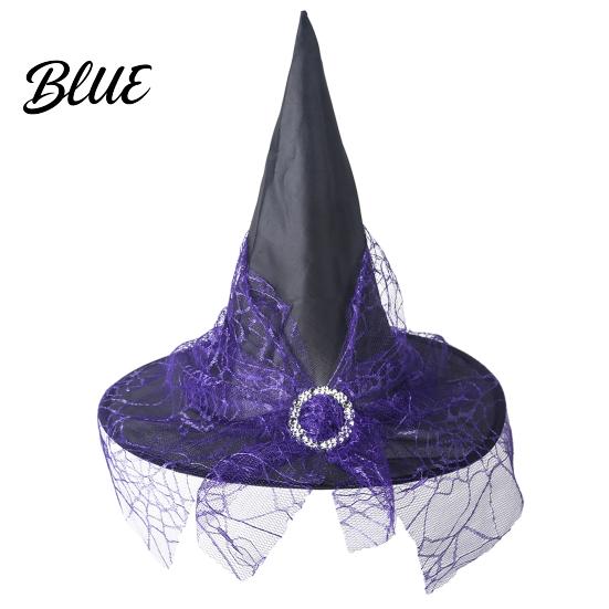 Leichtes Kostümzubehör Zauberer Cosplay Hut Damen für Gothic Hexe 15 Zoll Oxford-Stoff Spitz zulaufendes Zubehör Halloween Kostümparty