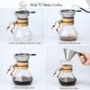 Pour Over Coffee Maker with Reusable Stainless Steel Filter and 100Pcs Filter Paper, 13.5/20oz Borosilicate Glass Coffee Carafe