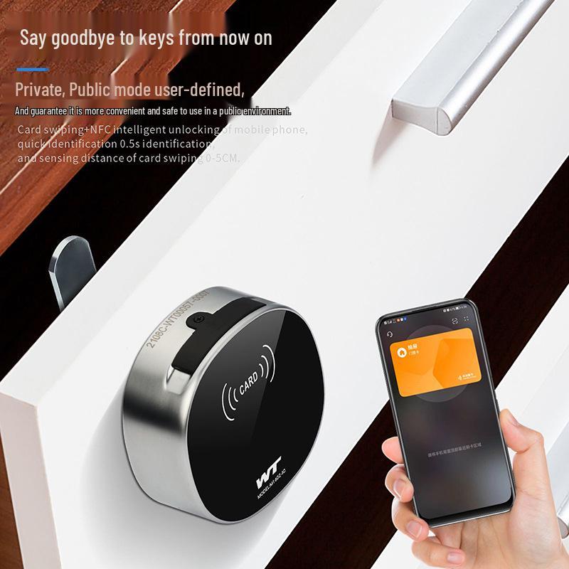 Smart Bluetooth Fingerprint Drawer Lock - Password & Three-Way Lock for Desk, Cabinet, or Mailbox