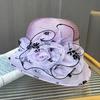 Eugen Yarn Sun Hat Women's Elegant Temperament Flower Pot Hat Spring and Summer Face Small UV Protection Sun Hat