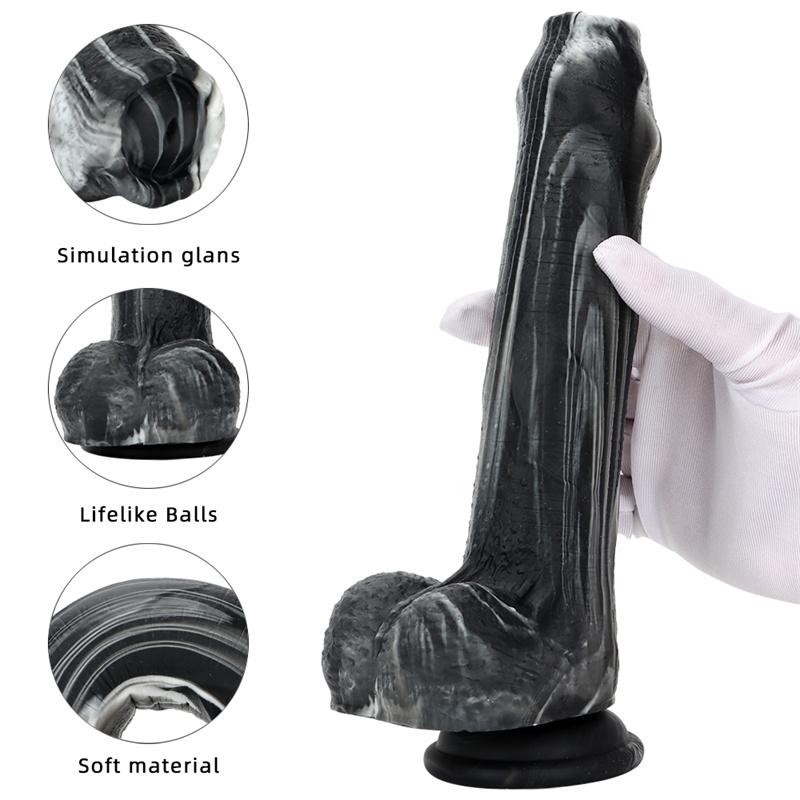 Female Masturbation Device Liquid Silicone Simulation Prepuce Penis Dildo Posterior Court Anal Plug Expansion Anal Device