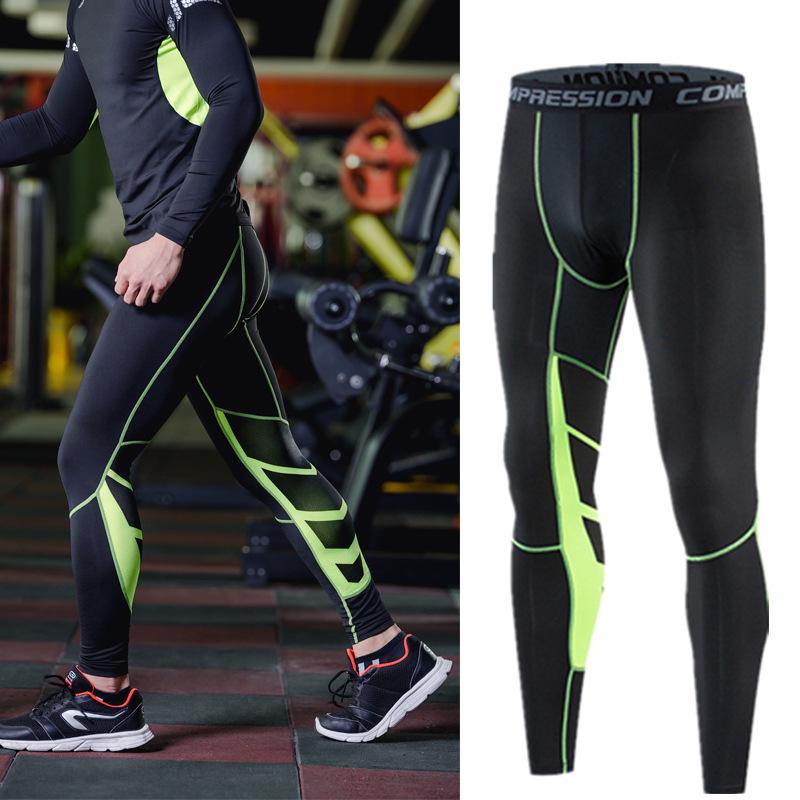 Men's Quick-Dry Compression Sports Pants for Running, Fitness & Basketball - Black