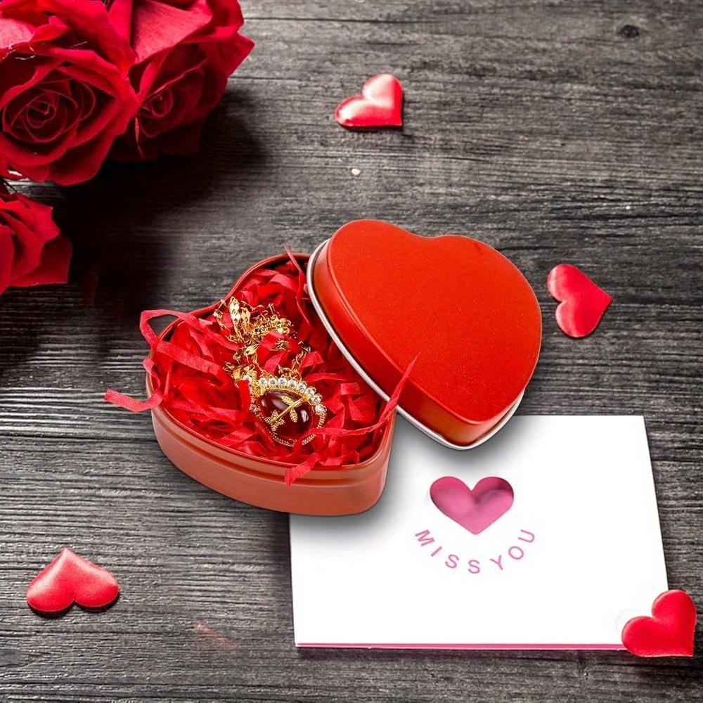 15pcs Heart-Shaped Metal Tin Box Kit with Lids Candies Jewelry Gift Tin Cans Storage Organizer Valentine Wedding Christmas Decor