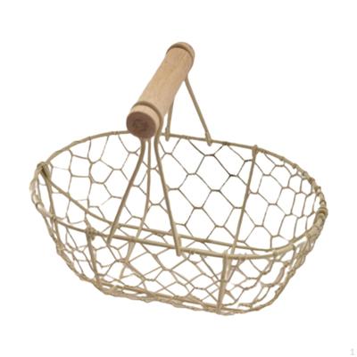 Egg Basket with Wooden Handle for Kitchen Storage And Gathering