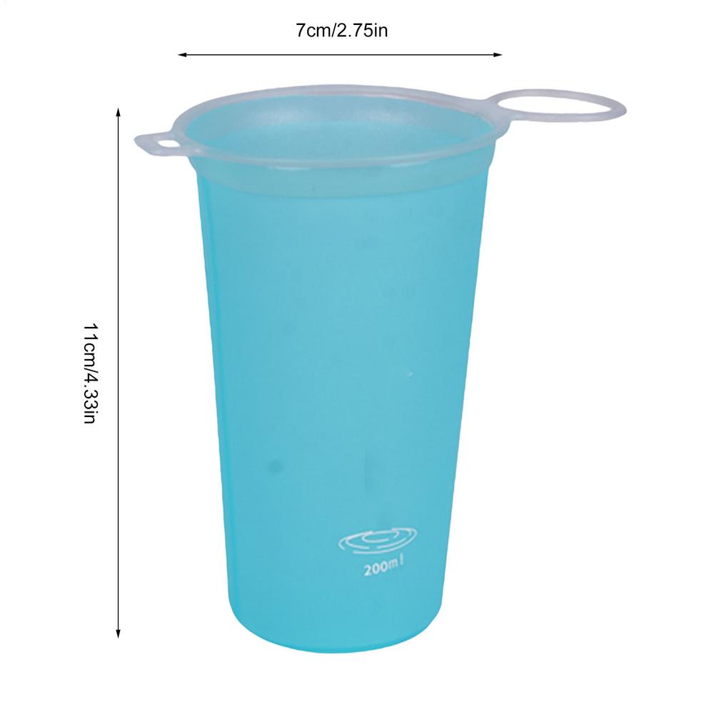 

200ml Folding Water Cup TPU Soft Sports Cups Foldable Marathon Running Water Cup Reusable Drinking Bottle for Hiking