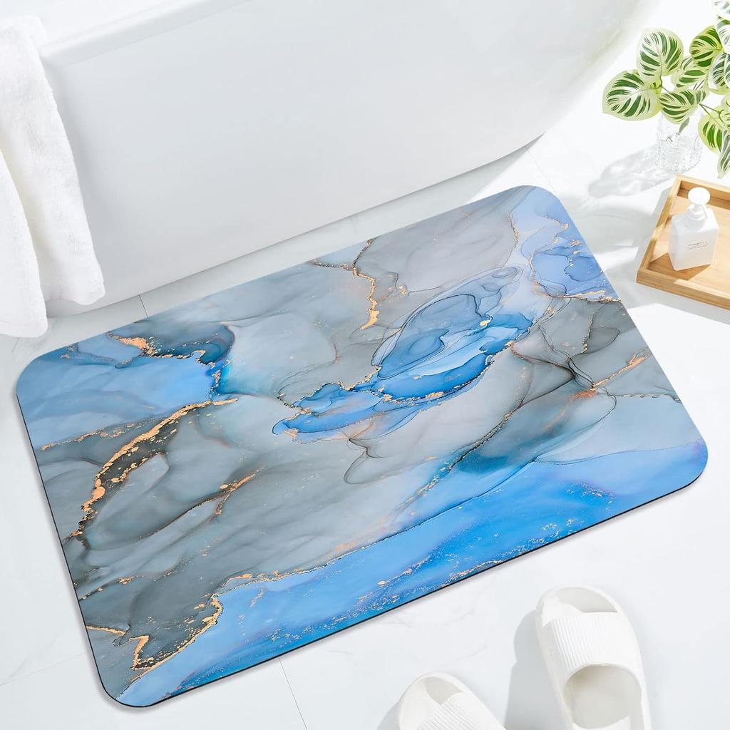 Marble Grain Diatom Mud Floor Mat Bathroom Water-absorbing Non-slip Foot Mat Dirt-resistant Wear-resistant Door Mat