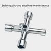 6 Function Crossing Key Wrench For Square Triangular Hexagonal Round Holes Zinc Alloy Ergonomic Grip Industrial Maintenance Tool
