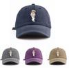 Baseball Bear Print Washed Baseball Cap For Adults, Minimalist Retro Style Casual Soft Adjustable Dad Hat, Perfect As Gift
