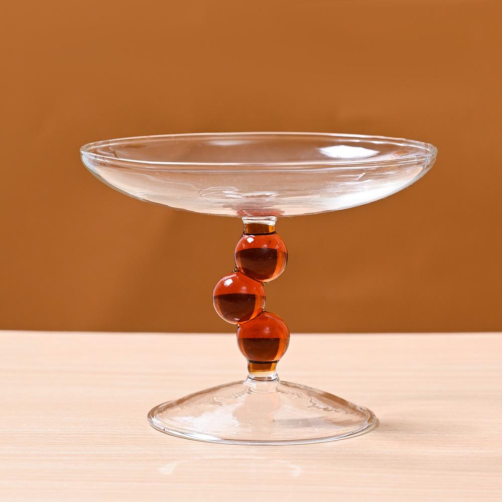 European Crystal Glass Fruit Bowl - Decorative Modern Centerpiece and Candy Dish