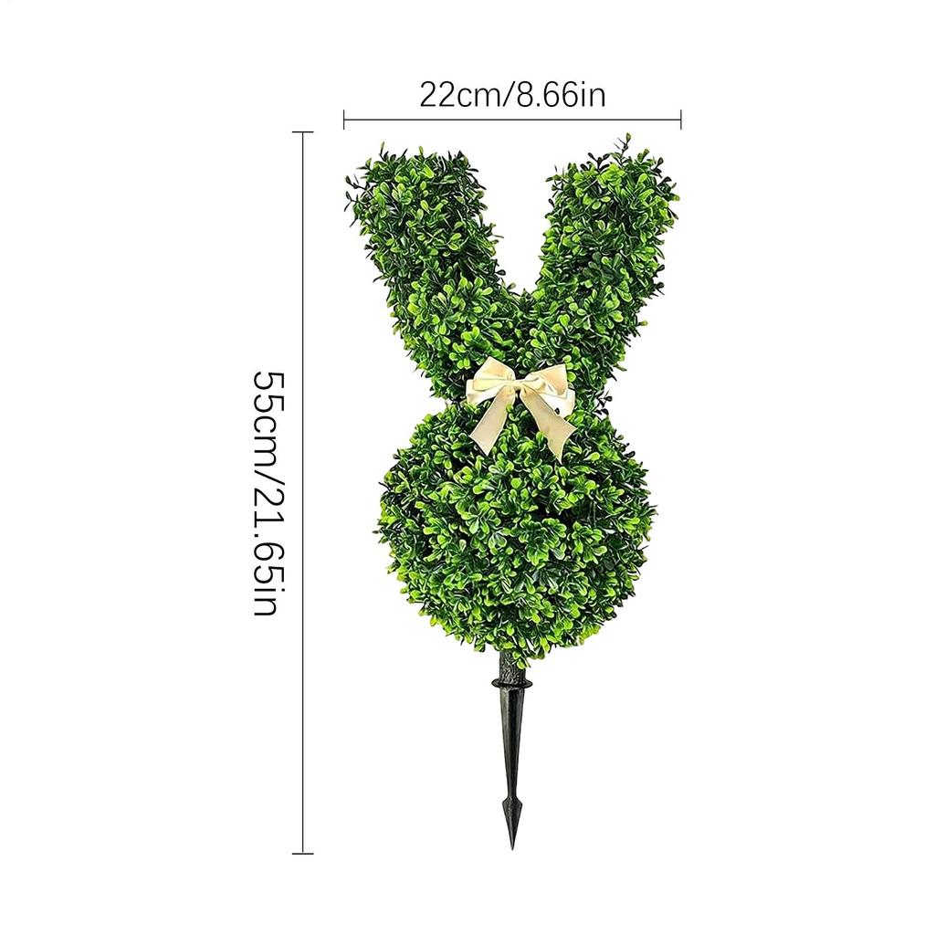 Bunny Shaped Faux Tree Spring Outdoor Bunny Decoration With Stake Artificial Easter Rabbit Decor For Yard Patio Garden Backyard