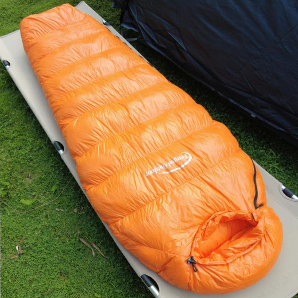 

Children s mummy sleeping bag, down sleeping bag, 800g 95% goose down filling, ultra-light, cold-proof, camping sleeping bag помаранчевий