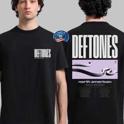Deftones North American Tour 2025 Merch Date Back Two Sided T-Shirt S-3XL