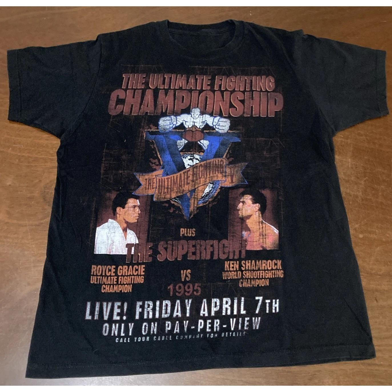 

2026 Summer UFC Royce Gracie VS Ken Shamrock Fighting Tshirt Women Sports Cotton Short Sleeve Loose Leisure Fitness Unisex 4XL