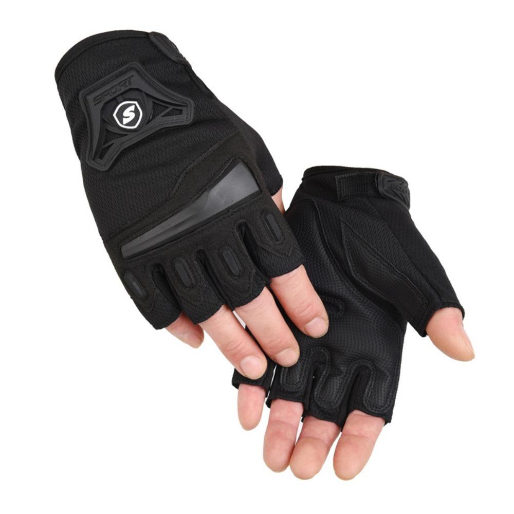 Anti Slip Cycling Gloves Wear-Resistant Half Finger Gloves Comfort Motorcycle Gloves  Gym