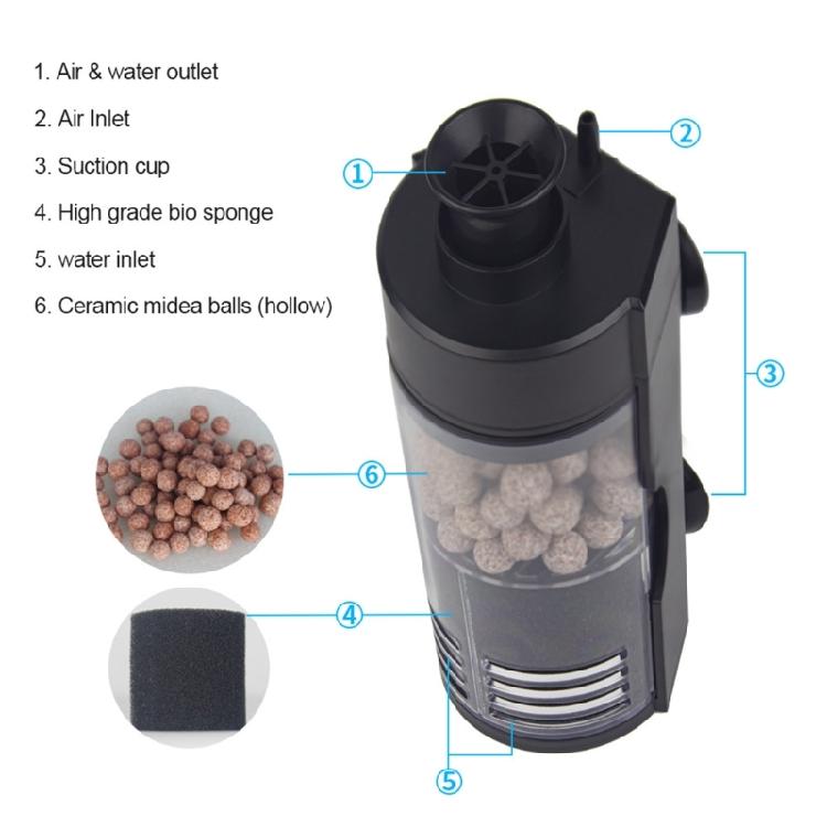 Suction Cup Mounted Aquarium Fish Tank Water Filter Waterfall Filter Water Pump