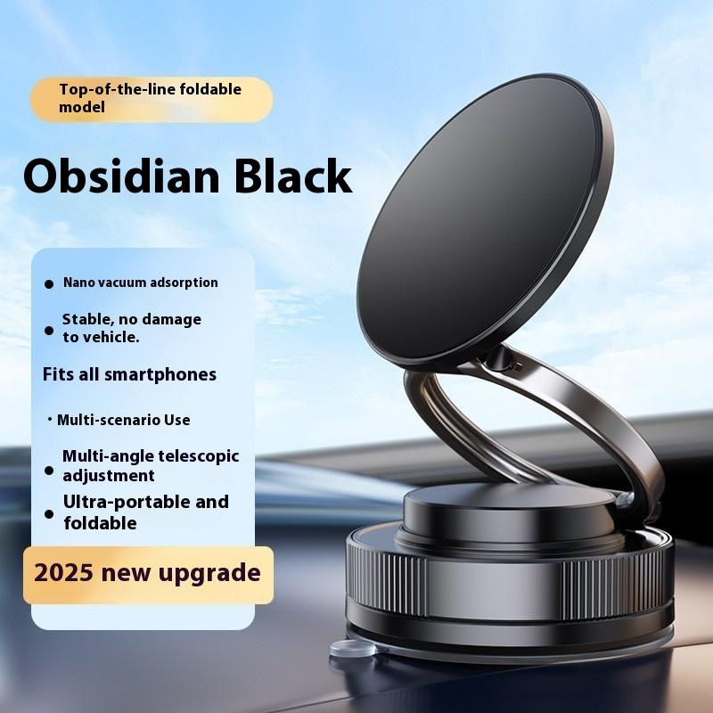 Magnetic Car Phone Holder Vacuum-Suction Phone Mount Alloy Construction 2025 New Model Super Strong Magnetic Phone Holder чёрный