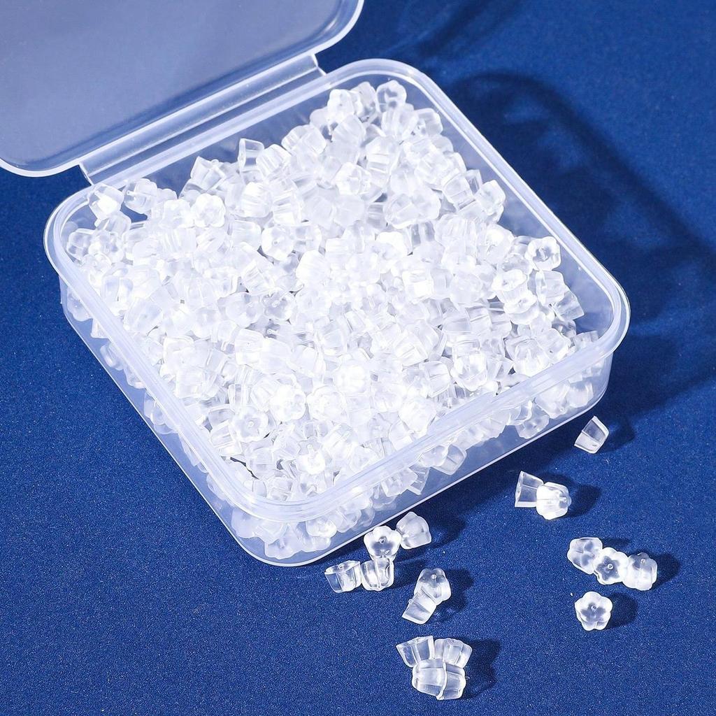 300 Silicone Earplugs & Earring Backs - Transparent Anti-Drop Ear Stud Caps