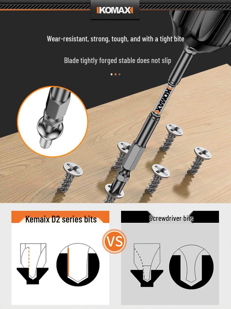 Tungsten Steel Magnetic Ring Electric Screwdriver Set with High Hardness, Non-slip, and Phillips Bits