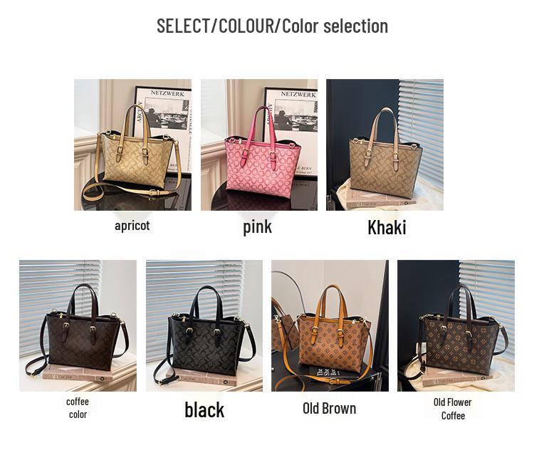 2025 Women's Retro Print High-End Crossbody Tote and Shoulder Bucket Bag