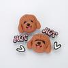 Cartoon Mini Teddy Dog Clogs Shoe Buckle Accessories Summer Fashion Heart Garden Sandals Decorations Women DIY Shoe Charms Set