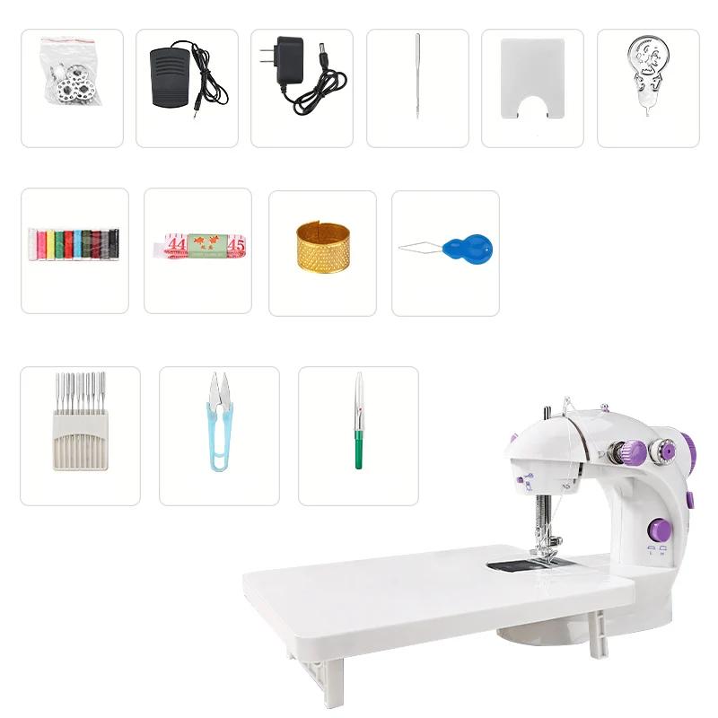 1pcs electric sewing machine Mini portable home beginners ladies dedicated nightlight footpedal straight hand table two thread k
