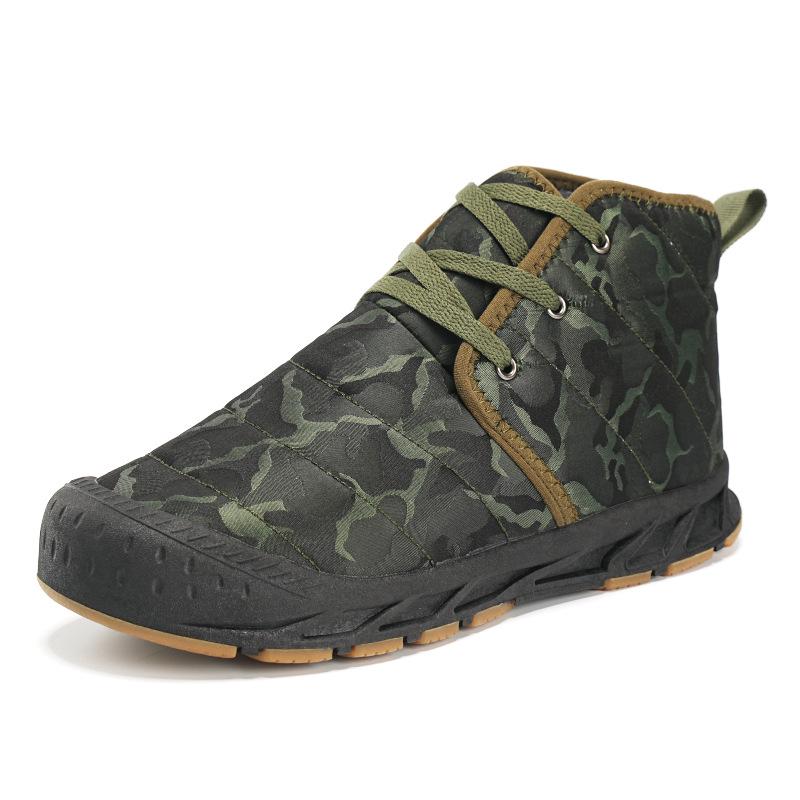 Waterproof Camo High-Top Snow Boots: Non-Slip, Velvet-Lined, Warm Outdoor Cotton Shoes for Autumn & Winter