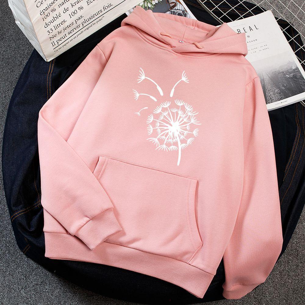 Hoodies & Sweatshirts Women's Loose Long Sleeve Hooded Fleece Dandelion Printed Sweater Women's