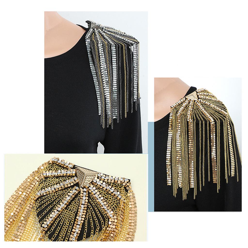 Glistening Tassel Epaulet with Fringe Metal Shoulder Cloth Alloy for Men /Women Gift for Suits Evning Dress Women Gift