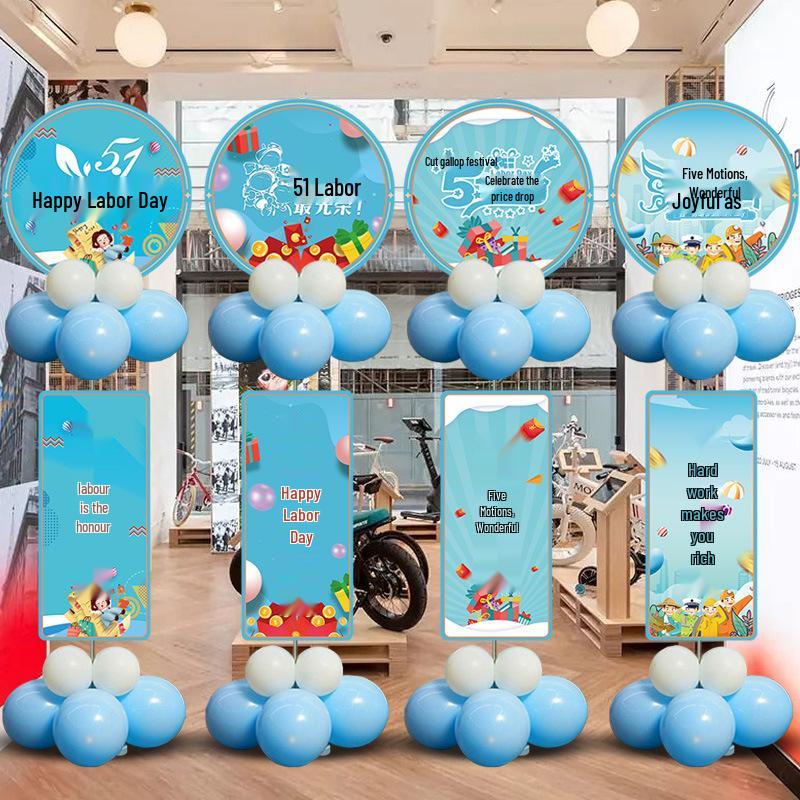 May Day Labor Day Balloon Décor for Malls, Stores, Business Halls, and School Events