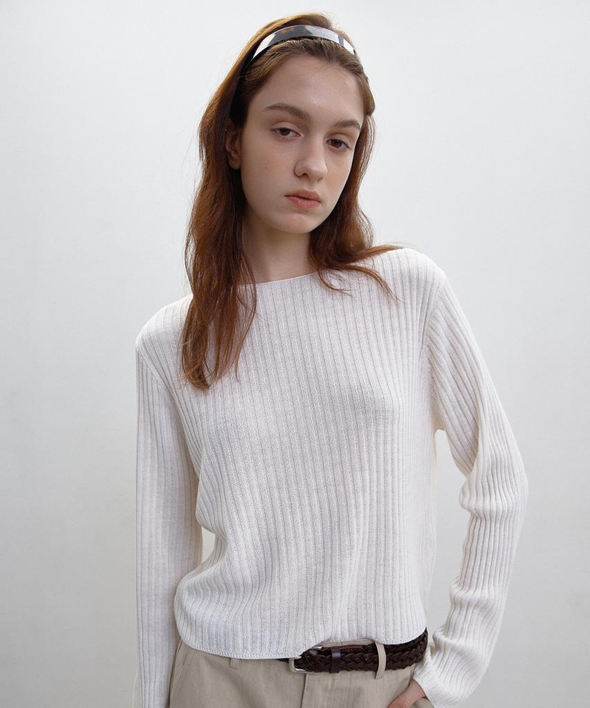 BUT'TON Boat Neck Golgi Knit (Ivory)