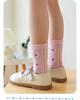 Yellow Girls' Mid-Calf Cotton Socks for Spring, Autumn, and Winter – Sports Style
