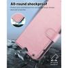 Coque de protection - BOOLING - Samsung Galaxy A55 5G - Rose - Antichoc Effet Cuir - Porte-cartes