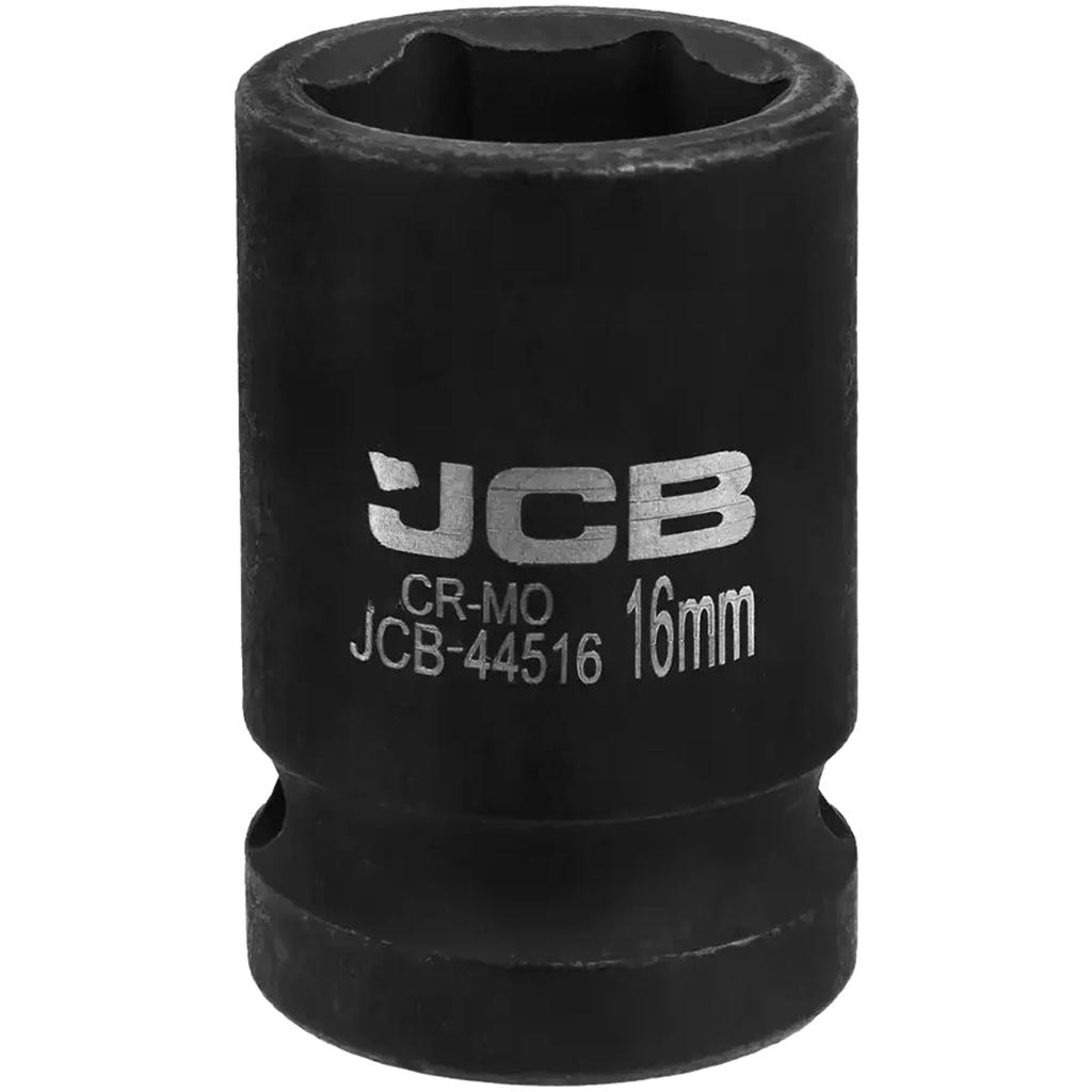 JCB Impact Socket 1/2" 16mm 6-Point Cr-Mo Socket Wrench