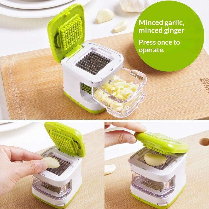 2In1 Mini Garlic Press Chopper Manual Garlic Mincer Slicers Grater With Storage Box Kitchen Fruit Vegetable Toolsols