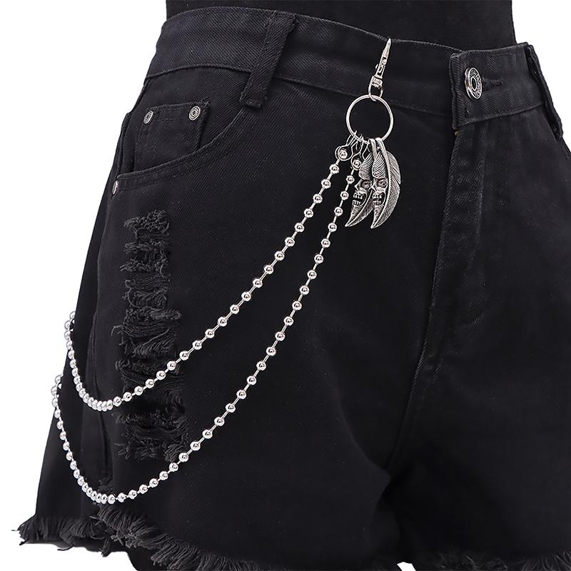 

Double Headed Rivet Pentagram Pants Chain For Men Women Multi-Layer Waist Chain Hip-Hop Punk Metal Pants Chain Gifts