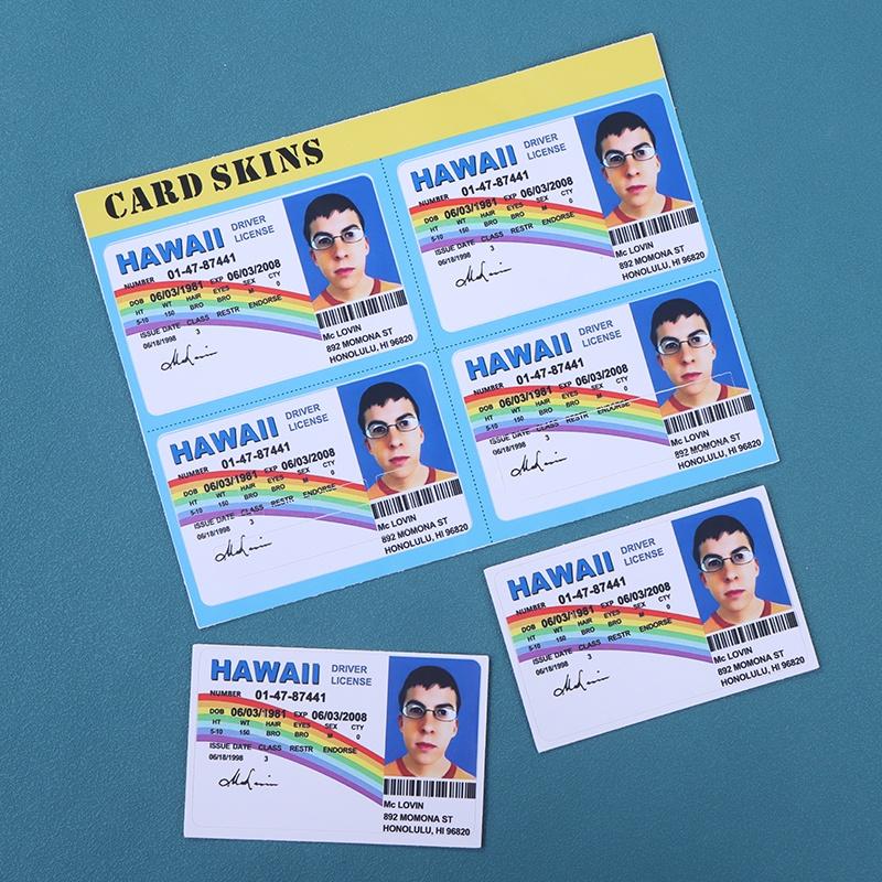 1/4 Pcs Mclovin Bank Credit Cards Bus Pass Stickers Cool Decoration Waterproof Card Driver'S License Credit Card Sticker