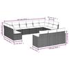 VidaXL Salon de Jardin avec Coussins 13 pcs, Canapés de Terrasse, Ensemble de Meubles de Patio, Mobilier d'Extérieur, Noir 3226454